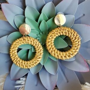 NEW Rattan Boho Woven Earrings